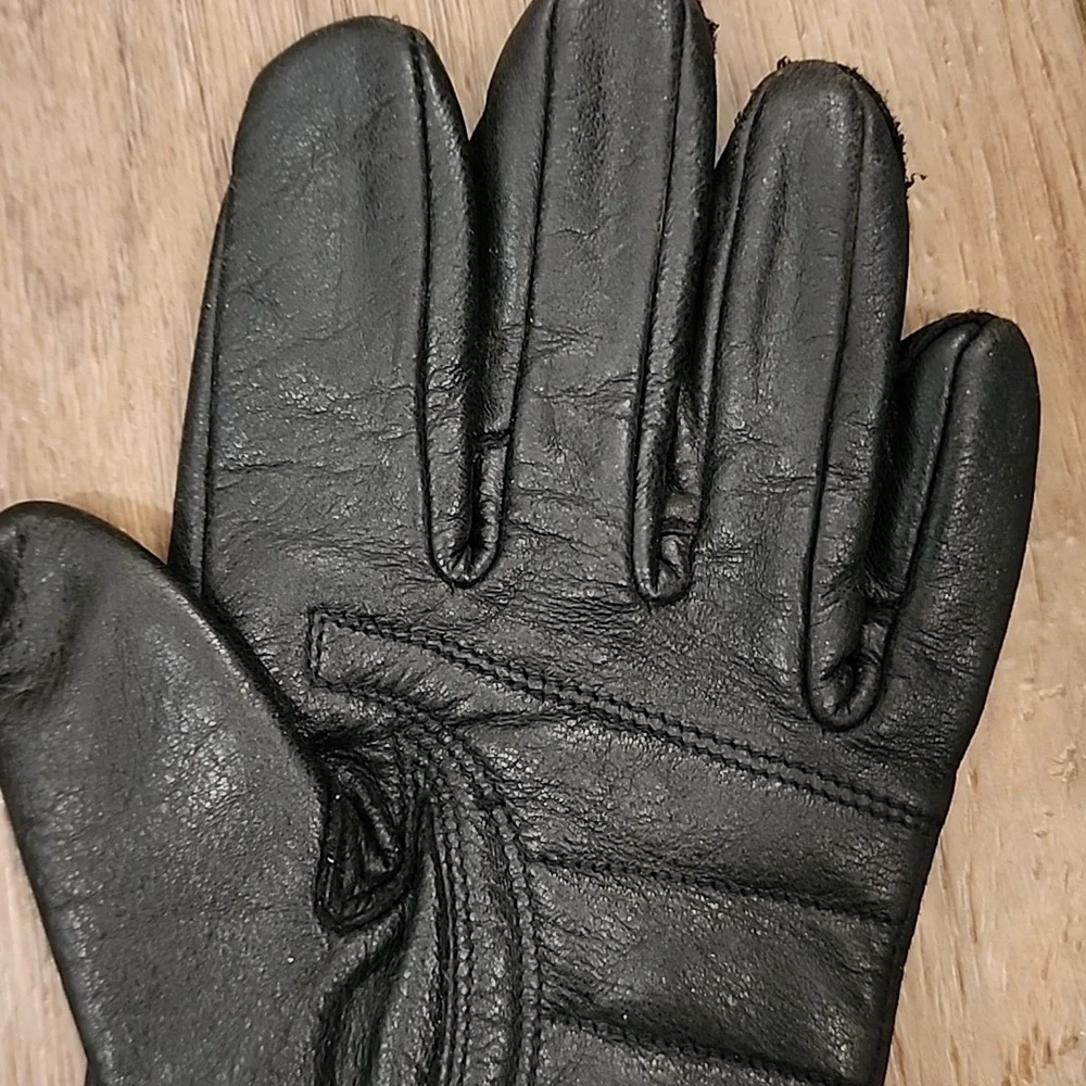 Harley-Davidson Gloves Black Leather Padded Motorcycle Riding Ladies Size Small
